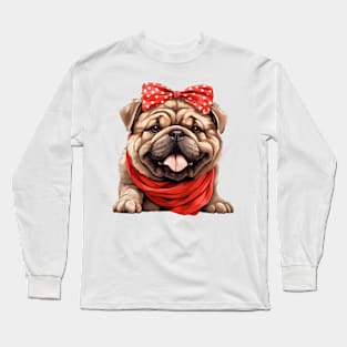 Fancy Chow Chow Dog Long Sleeve T-Shirt